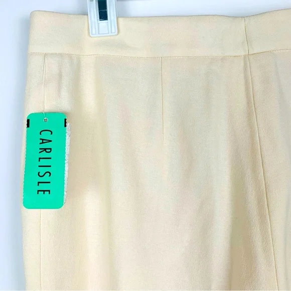 $365 Carlisle New York Creme Beige 100% Wool Luxury Dress Pants Women's Size 6 - Picture 9 of 13